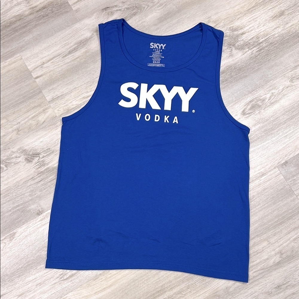 Skyy Vodka Muscle Shirt Tank Top | Royal Blue Sustainable Cotton Blend | Men’s L